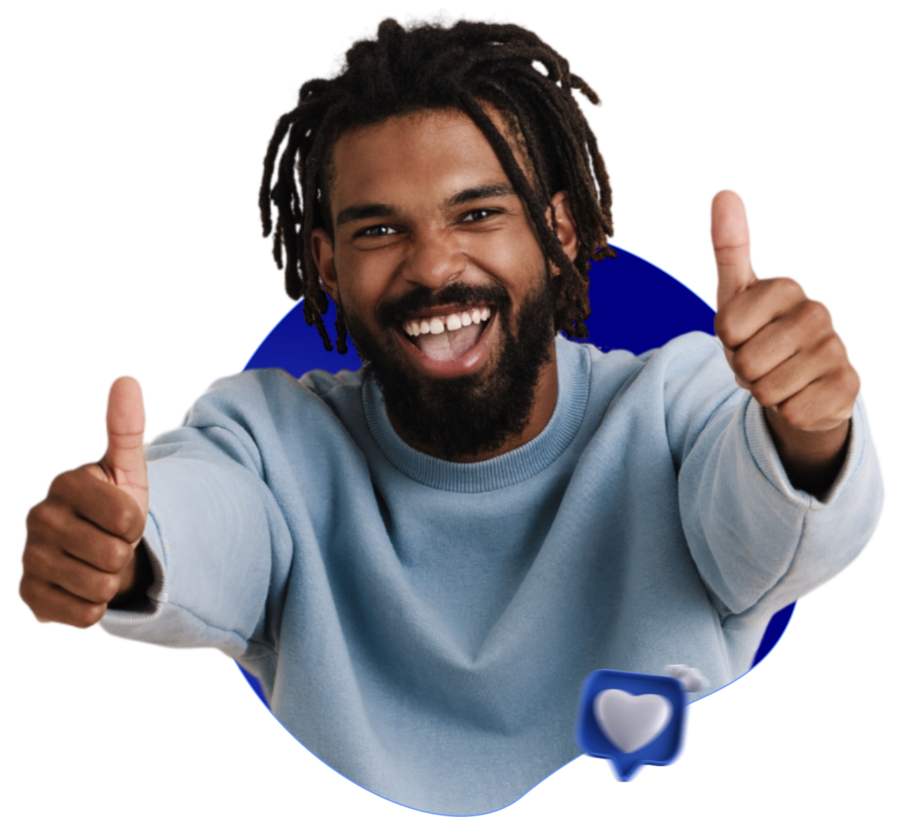 A customer after a successful purchase
