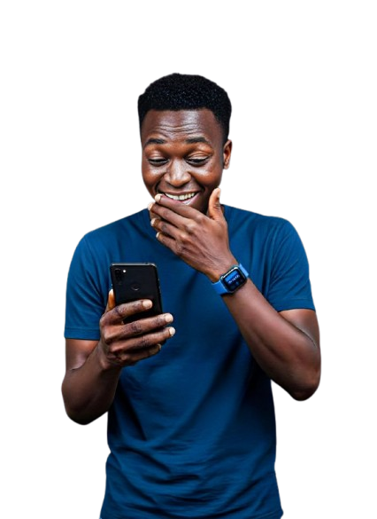 A customer using the ShogzTelecoms mobile app